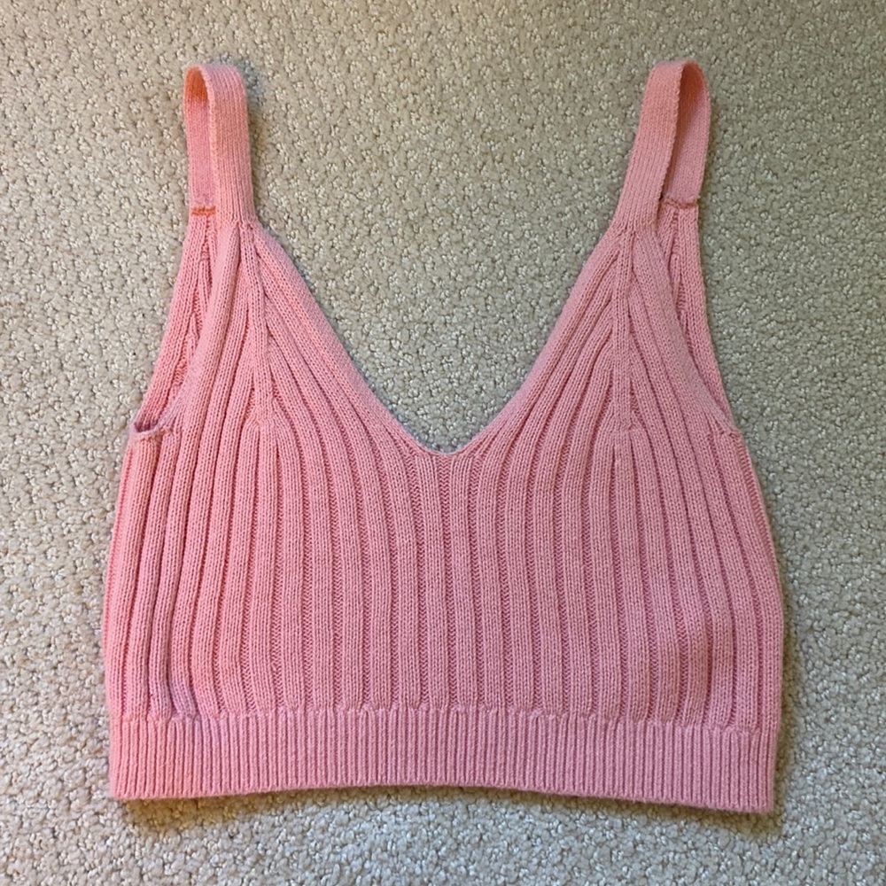 AERIE RIBBED PINK TANK
